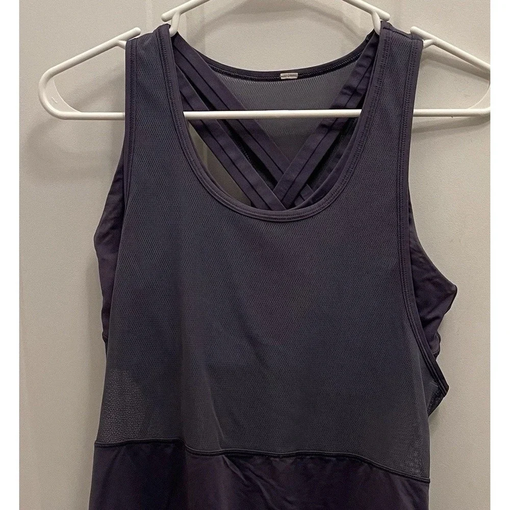 Lululemon Women's Fast As Light‎ 2 In 1 Tank Greyvy Size 8 Athleisure Gym Yoga